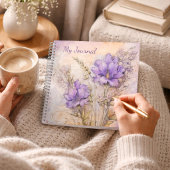 Paarse Wilde Bloem Esthetisch Schrijfjournaal Notitieboek