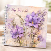 Paarse Wilde Bloem Esthetisch Schrijfjournaal Notitieboek