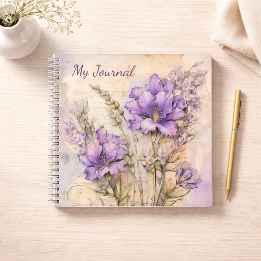 Paarse Wilde Bloem Esthetisch Schrijfjournaal Notitieboek