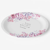 Paarse Wilde Bloemen Bloemenschildering in Waterve Papieren Bordje (Gekanteld)