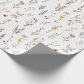 Paarse Wilde Bloemen Bruidsdouche Boho Bloemen Cadeaupapier (Hoek)