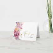 Paarse wilde bloemen bruiloft bedankkaart (Voorkant)