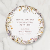 Paarse Wilde Bloemen Bruiloft Feest Custom Bedankt Bedankjes Labels (Achterkant)