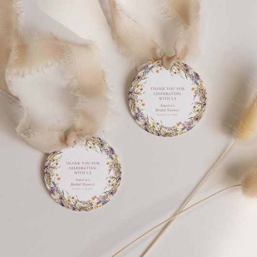 Paarse Wilde Bloemen Bruiloft Feest Custom Bedankt Bedankjes Labels