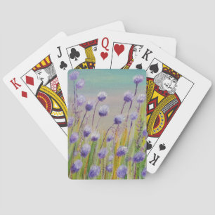 Paarse wilde bloemen pokerkaarten