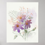 Paarse wilde bloemen poster (Voorkant)