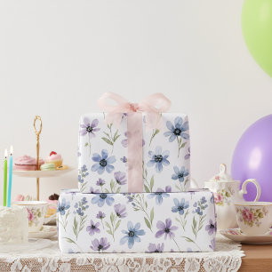Paarse Wilde Bloemenweide Cadeaupapier