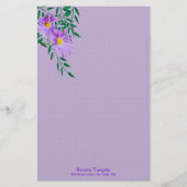 Paarse Wilde Fotogrens Aangepast Briefpapier (Voorkant)