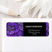 Paarse Wilde harten Bruiloft Adres Label (Insitu)