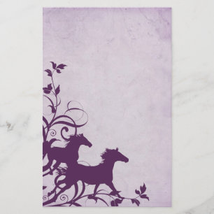 Paarse wilde paarden briefpapier