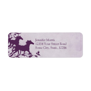 Paarse wilde paarden etiket