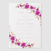 Paarse wilde trompet wijnstok bloementuin bruiloft vellum uitnodigingen (Voorkant)