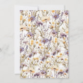 Paarse Wildflower Baby shower Kaart (Achterkant)