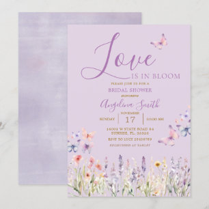 Paarse Wildflower Bloemen Vlinder Vrijgezellenfees Kaart
