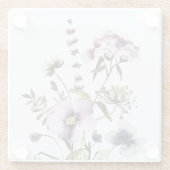 Paarse Wildflower Boeket Waterverf Bloemen Glazen Onderzetter (Achterkant)