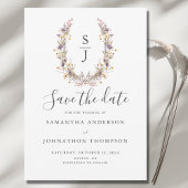 Paarse Wildflower bruiloft Flat Save The Date Kaar