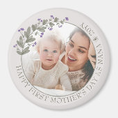 Paarse Wildflower eerste Moederdag foto Magneet (Voorkant)