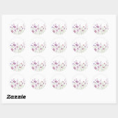Paarse Wildflower envelop stickers (Vel)