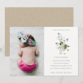 Paarse Wildflower Foto Godfather Voorstel Uitnodig Bedankkaart (Voorkant / Achterkant)