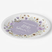 Paarse Wildflower Garden Baby in Bloom Shower Papieren Bordje (Gekanteld)