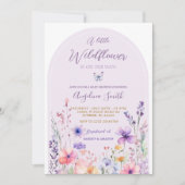Paarse Wildflower Garden Floral Baby shower Kaart (Voorkant)