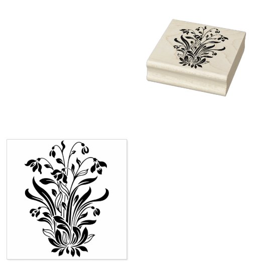 Paarse Wildflower Rubber Stamp Rubberstempel (Gestempeld)