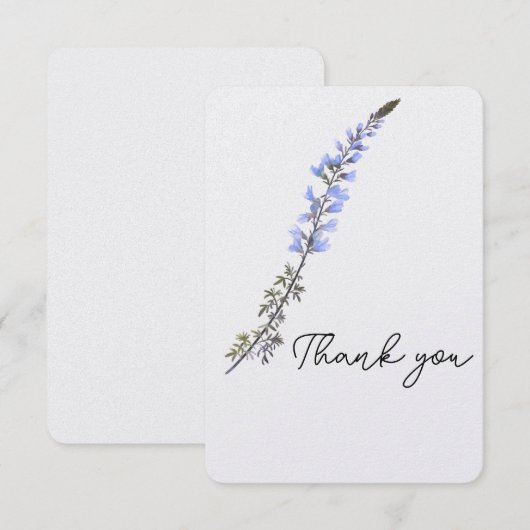 Paarse Wildflower Stem Hartelijk dank Bedankkaart (Voorkant / Achterkant)