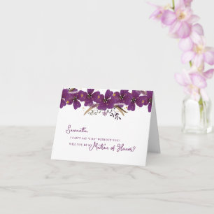 Paarse Will You Be My Matron of Honor-voorstel Kaart