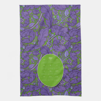 Paarse William Morris Acanthus & Rose Kalender Theedoek