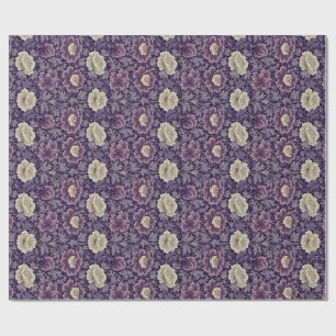 Paarse William Morris Style Floral Cadeaupapier