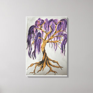 Paarse Willow Tree Canvas afdrukken