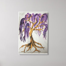Paarse Willow Tree Canvas Print