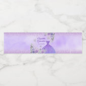 Paarse Winter Sneeuwvlok Quinceañera Waterfles Waterfles Etiket (Enkel label)