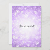 Paarse Winter Wonderland Kerstfeest Kaart (Achterkant)