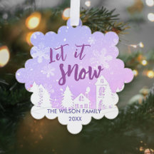 Paarse Winter Wonderland Laat het Sneeuwvakantie