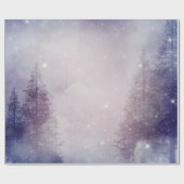 Paarse winterdennenbos cadeaupapier (Vlak)