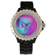 Paarse wirl Design Art Watch voor vrouwen