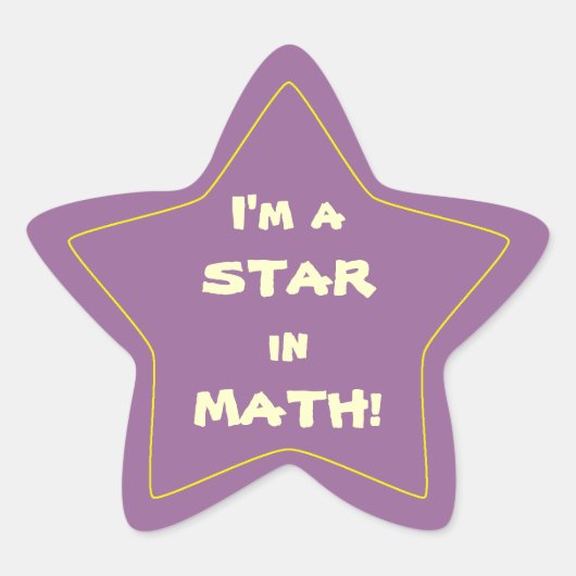 Paarse Wiskunde Student Star Ster Sticker (Voorkant)