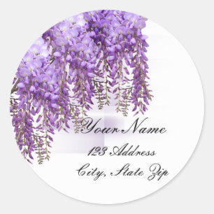 Paarse Wisteria Adres Sticker