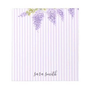 Paarse Wisteria Bloem Custom Trouwstrip Notitieblok