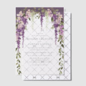 Paarse Wisteria Bloemen Groen Modern Bruiloft Vellum Uitnodigingen (Offset (Uitnodiging))