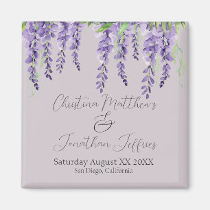Paarse Wisteria Bloemen op Elegante Lavendel Magneet