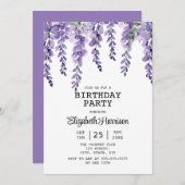 Paarse Wisteria Bloemengroen 50ste verjaardag Kaart (Voorkant / Achterkant)