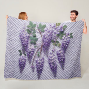 Paarse Wisteria Design Fleece Deken