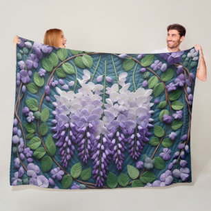 Paarse Wisteria Design Fleece Deken