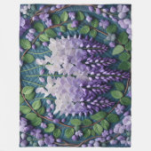 Paarse Wisteria Design Fleece Deken (Voorkant)