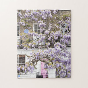 Paarse Wisteria Flowers Kensington Chelsea Londen Legpuzzel
