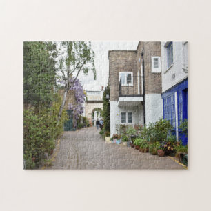 Paarse Wisteria Flowers Mews Houses London Verenig Legpuzzel