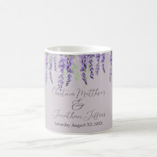 Paarse Wisteria Flowers op Elegant Lavender Koffiemok