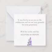 Paarse Wisteria Gepersonaliseerd Dank u wel Notitiekaartje (Achterkant)